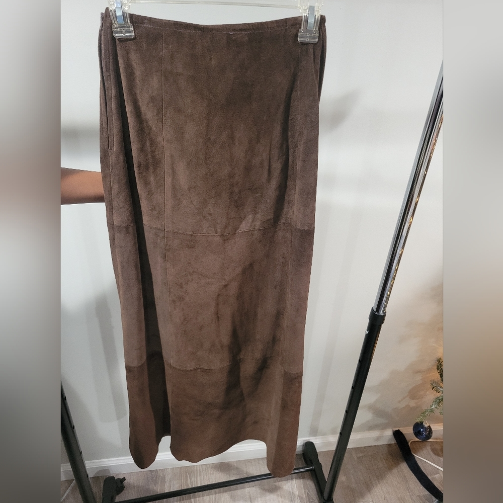 Brown Maxi Suede Skirt size Small